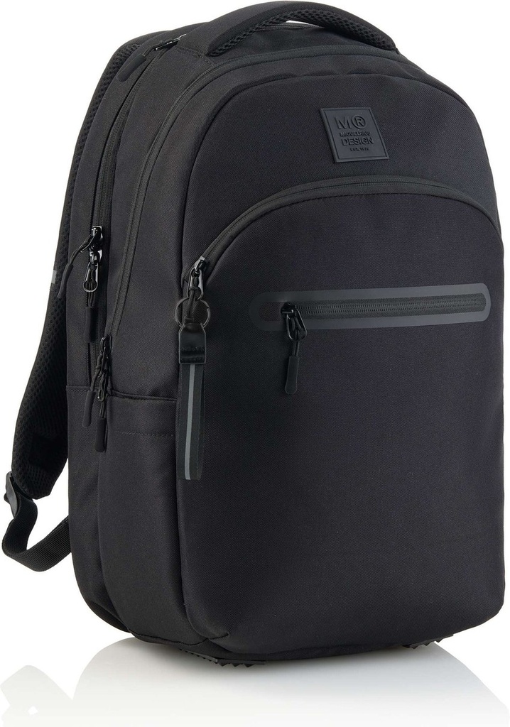 MOCHILA TRIPLE OSLO RECICL. RAW NEGRA 445x300x180mm