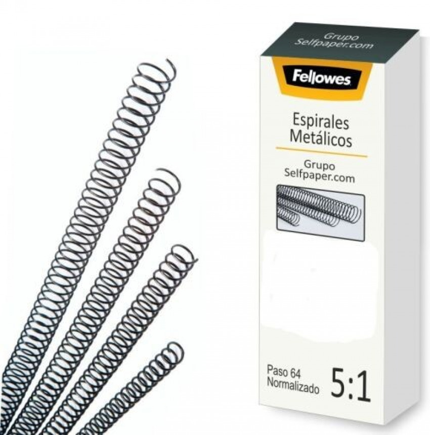 C/50 ESPIRAL METALICA NEGRA 30MM PASO 5:1