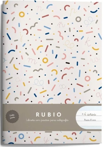 Libreta a5 44h 80g. pauta montessori 8mm. con margen