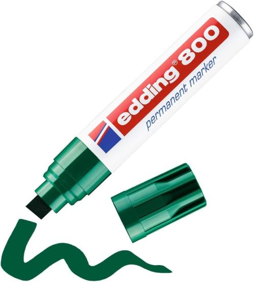 C/5 ROTULADOR EDDING 800 VERDE PERMANENTE PUNTA BISELADA