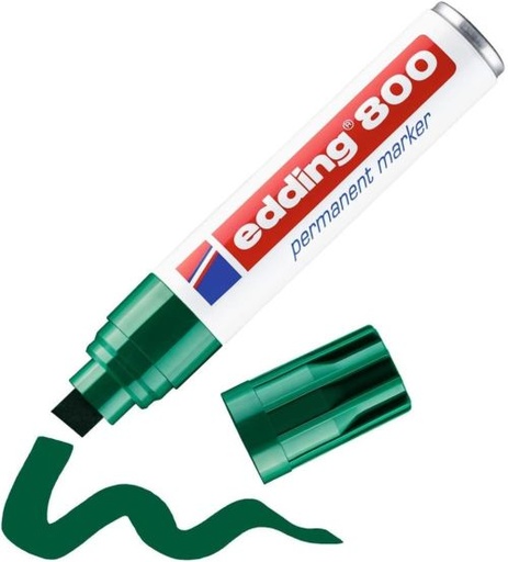 [4-800 004] C/5 ROTULADOR EDDING 800 VERDE PERMANENTE PUNTA BISELADA
