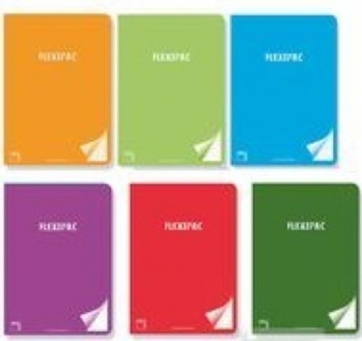 Paq/6 libreta a5+ 48h 90g 1horizontal c/m flexipac t.plastico