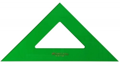 [566-25] ESCUADRA SERIE TECNICA 25CM METACRILATO VERDE SIN GRADUAR