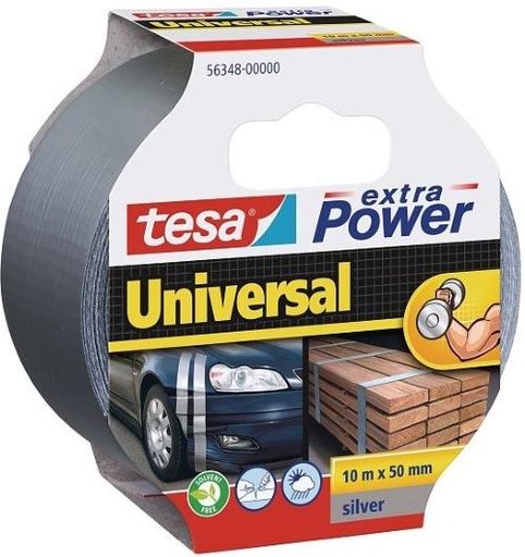 CINTA ADHESIVA AMERICANA TESA 10MX55MM EXTRA POWER PLATA