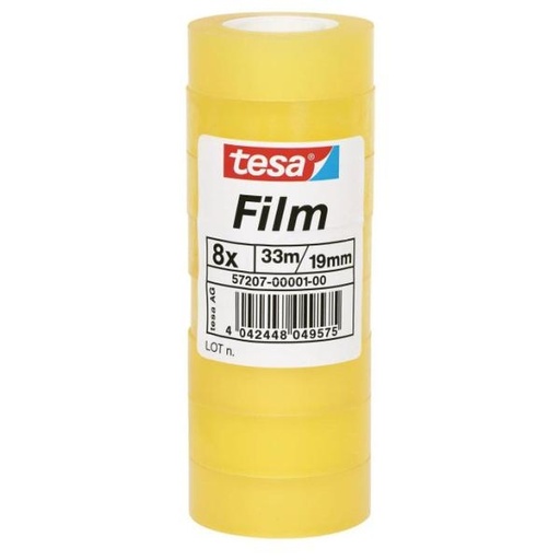 [57207-00001-00] PACK 8 ROLLOS TESAFILM STANDARD 33MX19MM TESA
