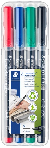 Estuche 4 rotuladores lumocolor 317 punta m colores surtidos