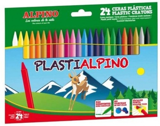 [PA000024] ESTUCHE 24 CERAS PLASTIALPINO DURAS SURTIDAS