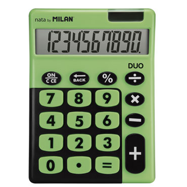 CALCULADORA TOUCH DUO VERDE 10 DIGITOS MILAN
