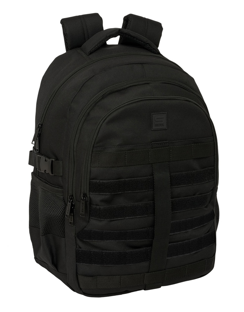 MOCHILA CROSS DOBLE SAFTA NEGRO 34x46x15cm