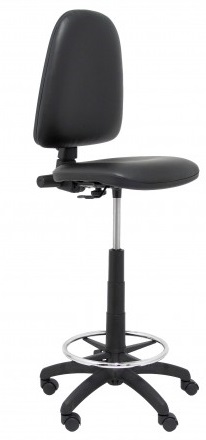 [T04CPSPNE] TABURETE CON RUEDAS AYNA SIMILPIEL NEGRO