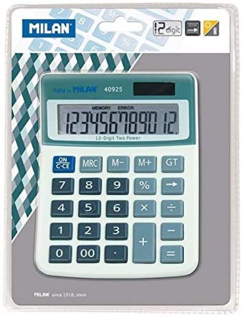 Blíster calculadora de sobremesa azul 12 dígitos
