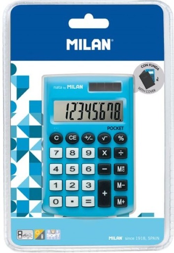 [150908BBL] Calculadora de bolsillo pocket touch azul 8 digitos milan