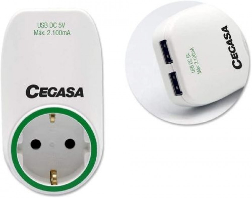 ADAPTADOR CEGASA SCHUKO +2 USB