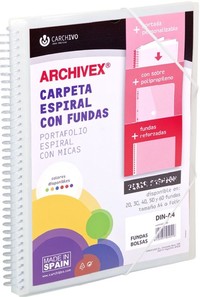 CARPETA 40 FUNDAS CANGURO A4 ARCHIVEX STAR TRANSLUCIDO