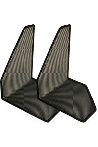 [317379] PACK 2 SUJETALIBROS METALICO DE REJILLA 14X16,5CM NEGRO