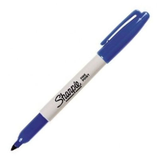 C/12 ROTULADOR SHARPIE PUNTA FINA AZUL PERMANENTE
