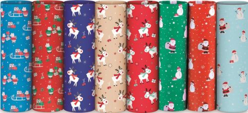 EXP 50 ROLLOS PAPEL REGALO NAVIDAD FANTASIA 70X200CM SURTID