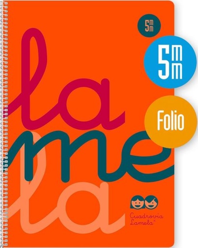 CUADERNO ESPIRAL Fº 80H 90G 5MM NARANJA CUADROVIA PP.