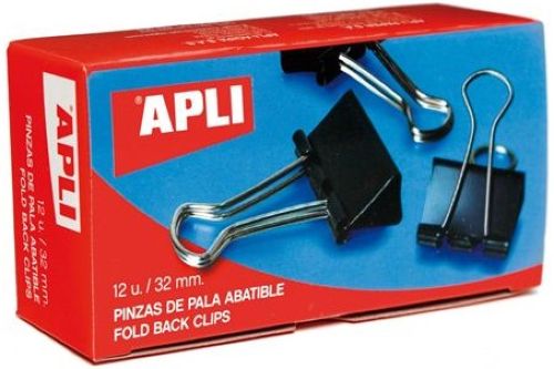 PACK 12 CAJAS 12 PINZAS PALA ABATIBLE 32MM GRAFOPLAS