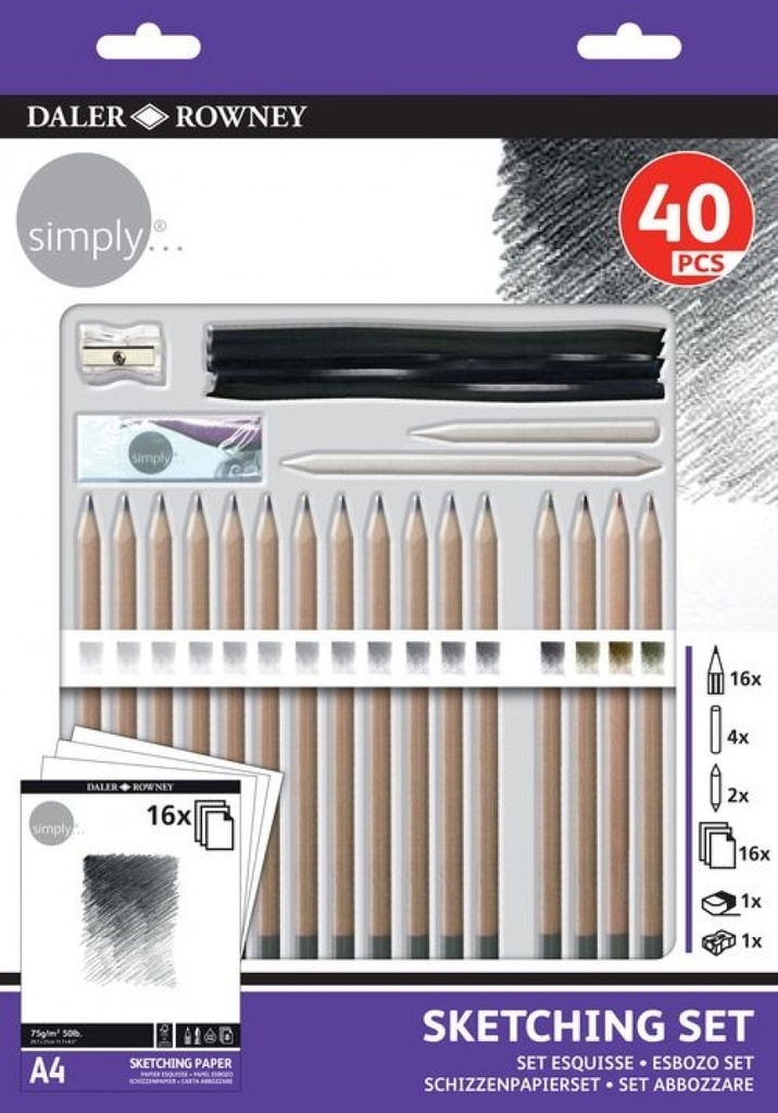 Set de esbozo sympli 40 piezas