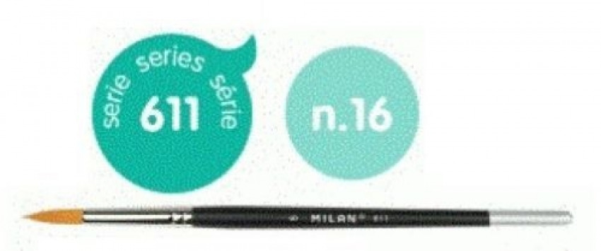 PAQ/3 PINCEL SINTETICO REDONDO Nº 16 SERIA 611 MANGO CORTO
