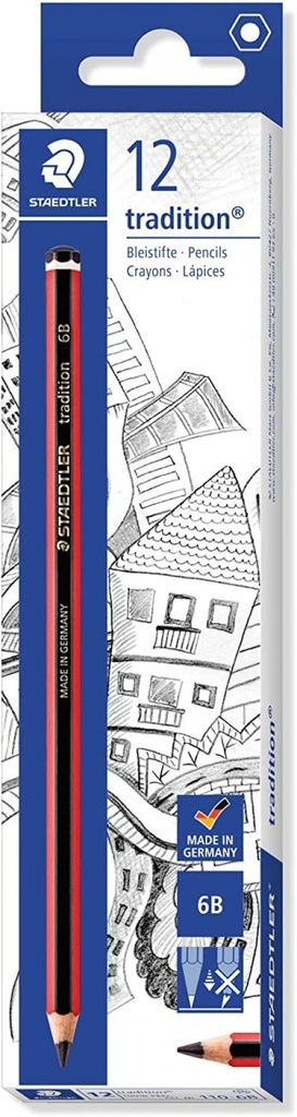 C/12 LAPICES DE GRAFITO TRADITION 6B STAEDTLER
