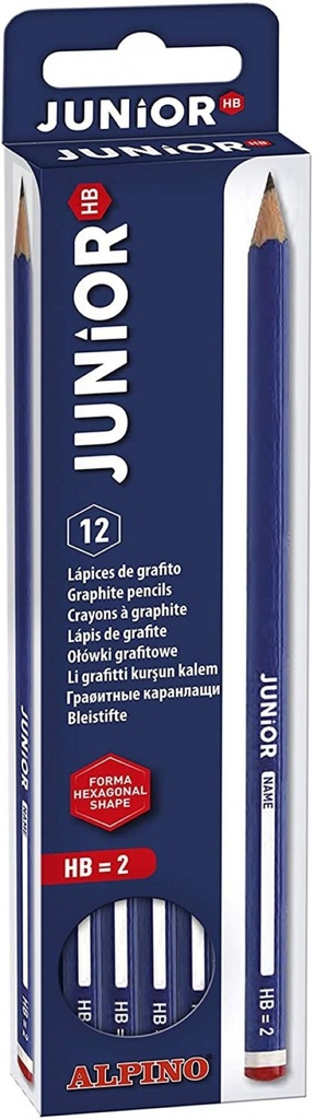 C/12 LAPICES GRAFITO JUNIOR Nº2 HB ALPINO
