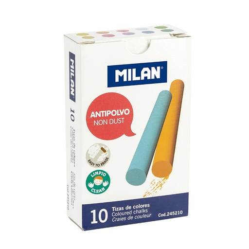 [245210] ESTUCHE 10 TIZAS ANTIPOLVO COLOR MILAN