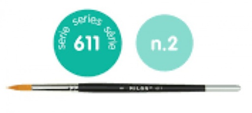 PAQ/6 PINCEL SINTETICO REDONDO Nº 2 SERIE 611 MANGO CORTO