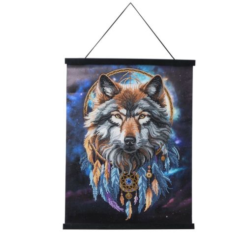 CRYSTAL ART SCROLL LOBO MAGICO (ENCHANTED WOLF) 40X50CM
