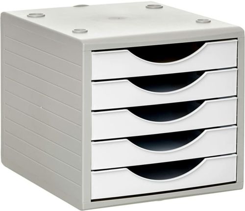 [4005 BL PS] MODULO 5 CAJONES BLANCO/GRIS 32,3X23,4X3,8CM