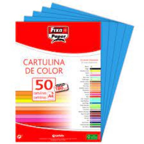 PAQ/25 CARTULINA FIXO 50X65 180G. AZUL INDIGO