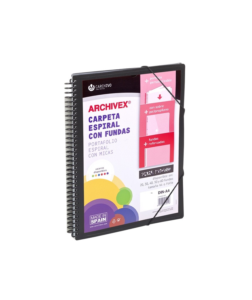 CARPETA 20 FUNDAS CANGURO A4 ARCHIVEX STAR NEGRO