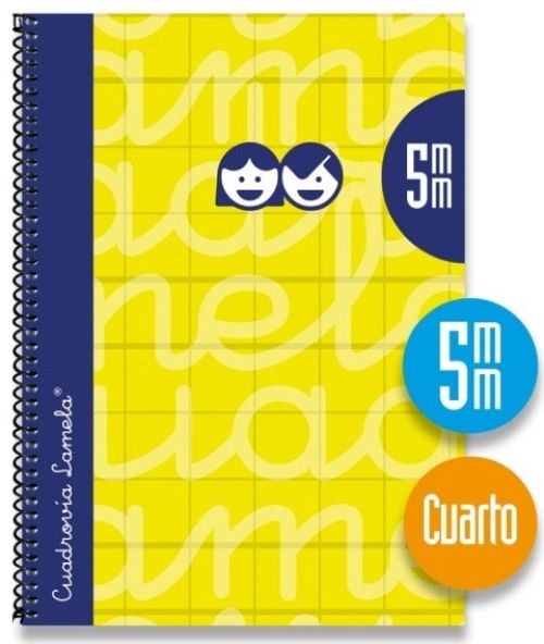 CUADERNO ESPIRAL 4º 80H 90G 5MM AMARILLO CUADROVIA EXTRADUR