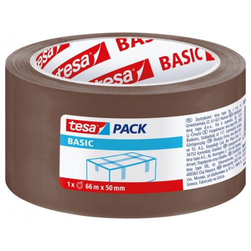 Pack 6 rollos cinta adhesiva para embalaje marron pp 66mx50mm