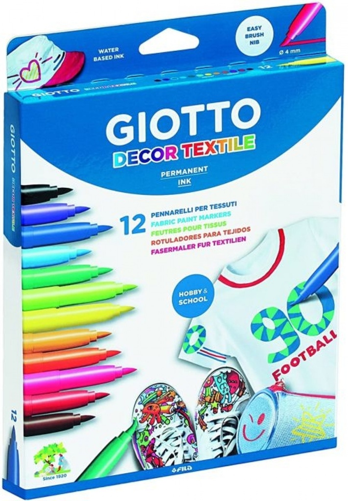 ESTUCHE 12 ROTULADORES DECOR TEXTILE GIOTTO
