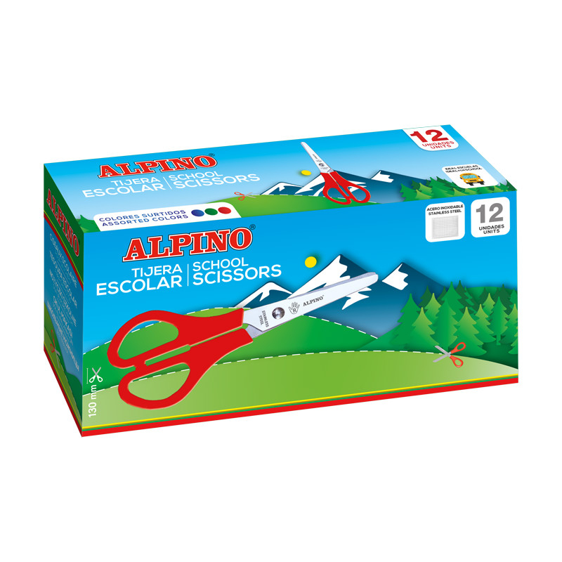C/12 TIJERA ESCOLAR 13CM ALPINO SCHOOL