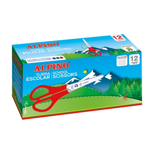 [PT0001] C/12 TIJERA ESCOLAR 13CM ALPINO SCHOOL