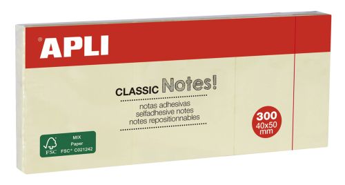 Pack 12 tacos notas adhesivas 40x50mm amarillo apli