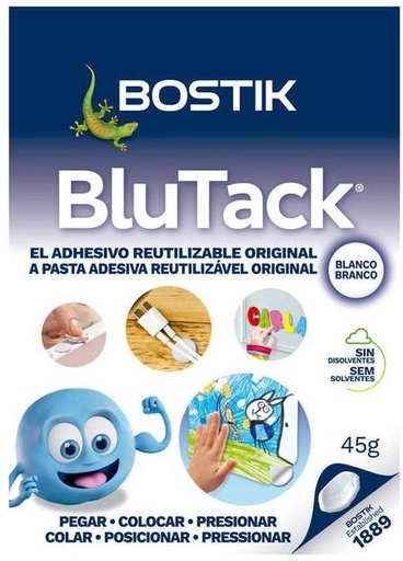 Exp 12 sobres blu-tack blanco 45g.