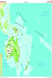 Mapa mural Oceanía (físico/polício) 1285x915mm