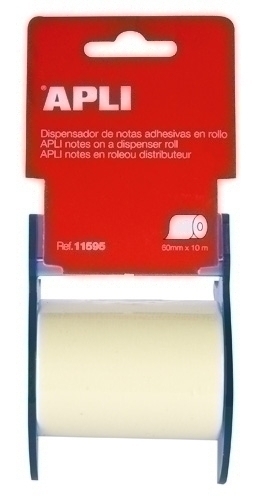 [11595] NOTAS ADHESIVAS EN ROLLO APLI 60MMX10M AMARILLO