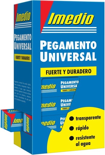 [63732] C/24 pegamento universal imedio transparente banda azul 35ml