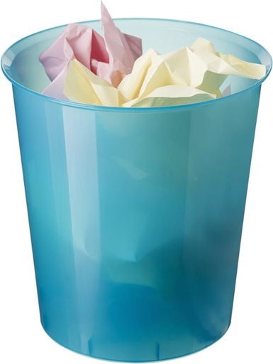 [2001 LG TL] PAPELERA PLASTICO TRASLUCIDO AZUL MAR