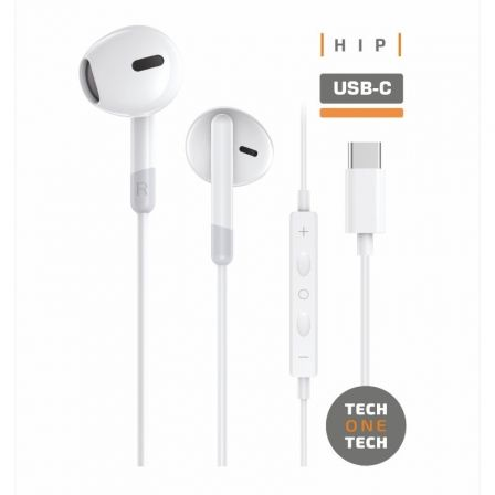 [TEC1301] Auriculares hip tech blancos intrauditivos