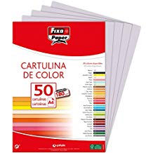 PAQ/50 CARTULINAS FIXO A4 180G. GRIS PERLA