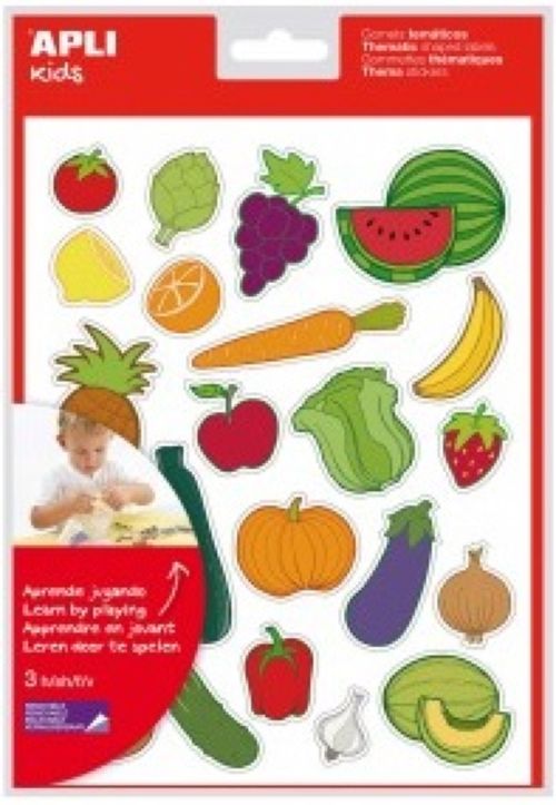 BOLSA 3 HOJAS GOMETS TEMATICOS FRUTAS Y VERDURAS