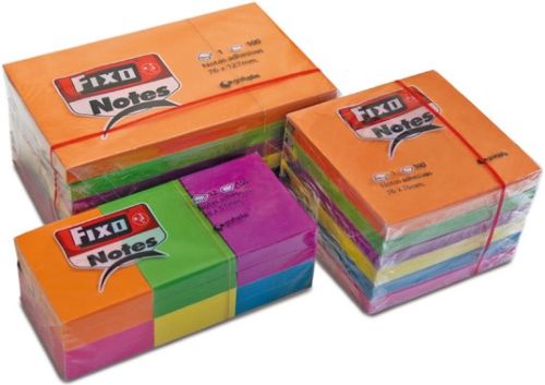 PACK 6 BLOC NOTAS ADHESIVAS 76X76MM FIXO NEON