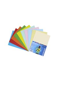 Paquete a4 100h 80g 10 colores;5 pastel y 5 fuertes fabrisa