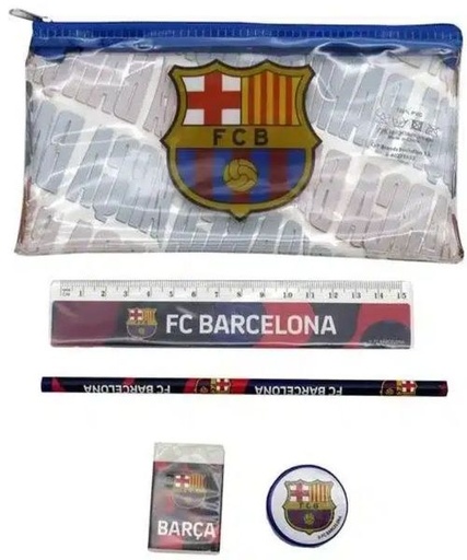 PORTATODO CON MATERIAL ESCOLAR FC BARCELONA